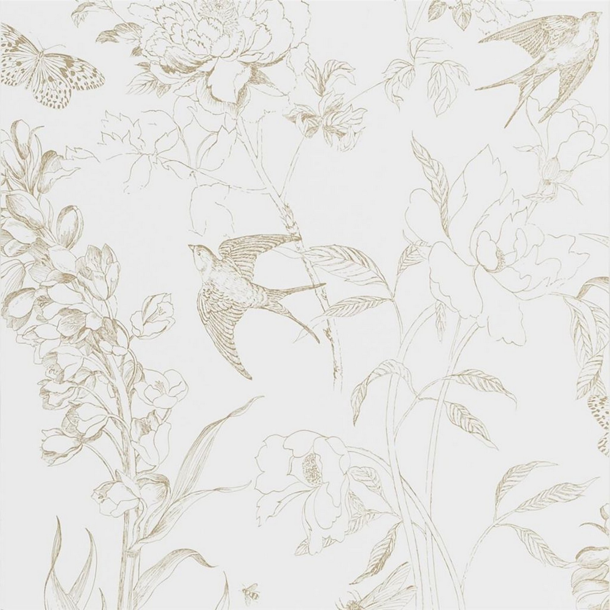 Sibylla Garden Wallpaper Pdg721 By Designers Guild In Gold